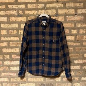 Woolrich Blue and Brown Plaid Men's Shirt